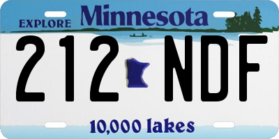 MN license plate 212NDF