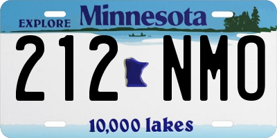 MN license plate 212NMO