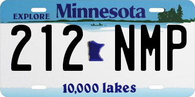 MN license plate 212NMP