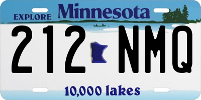 MN license plate 212NMQ