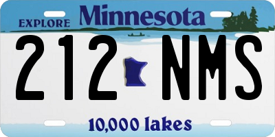 MN license plate 212NMS