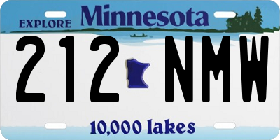 MN license plate 212NMW