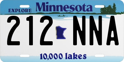 MN license plate 212NNA