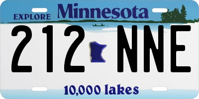 MN license plate 212NNE