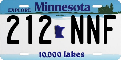 MN license plate 212NNF