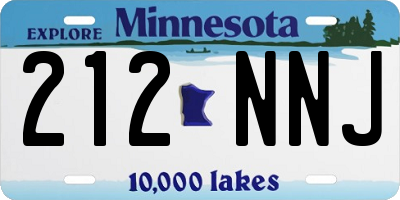 MN license plate 212NNJ