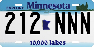 MN license plate 212NNN