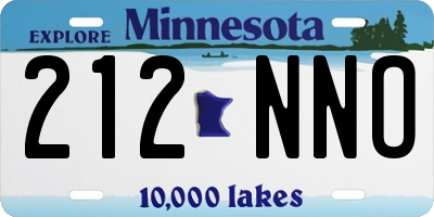 MN license plate 212NNO