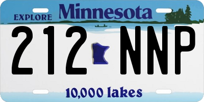 MN license plate 212NNP
