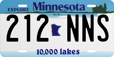 MN license plate 212NNS