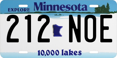 MN license plate 212NOE