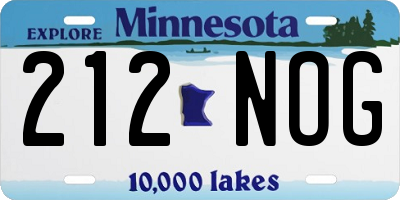 MN license plate 212NOG