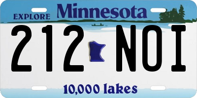 MN license plate 212NOI