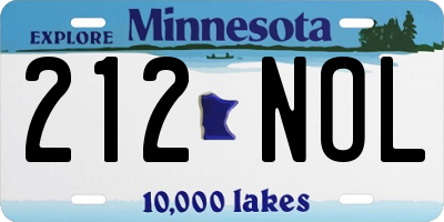 MN license plate 212NOL