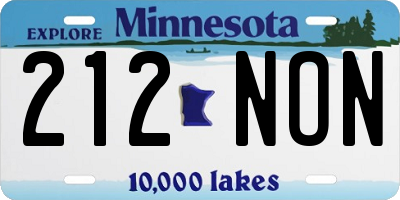 MN license plate 212NON