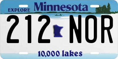 MN license plate 212NOR
