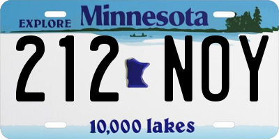 MN license plate 212NOY