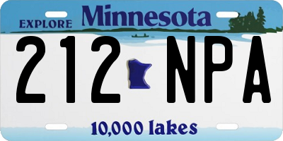MN license plate 212NPA