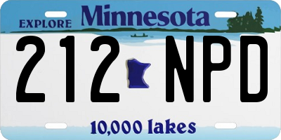 MN license plate 212NPD