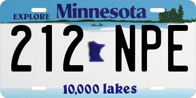 MN license plate 212NPE
