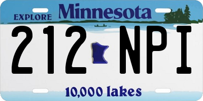 MN license plate 212NPI