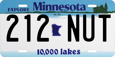 MN license plate 212NUT