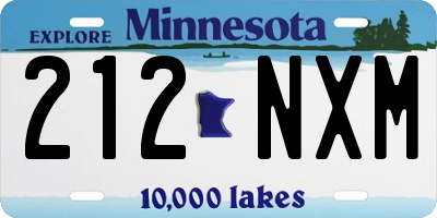 MN license plate 212NXM