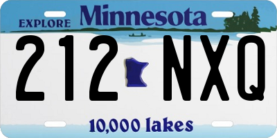 MN license plate 212NXQ