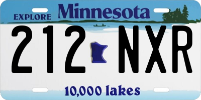 MN license plate 212NXR