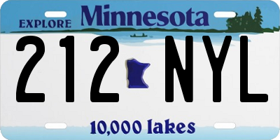 MN license plate 212NYL