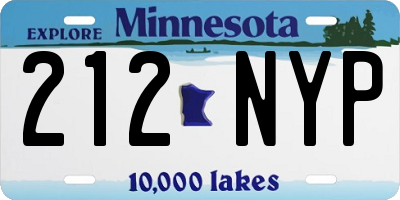MN license plate 212NYP