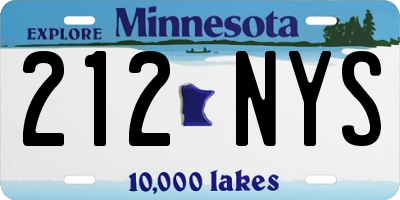 MN license plate 212NYS