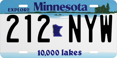 MN license plate 212NYW