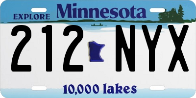 MN license plate 212NYX