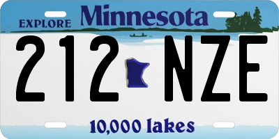 MN license plate 212NZE