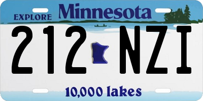 MN license plate 212NZI