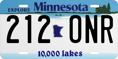 MN license plate 212ONR