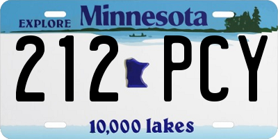 MN license plate 212PCY