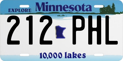 MN license plate 212PHL
