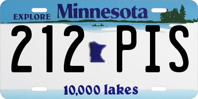 MN license plate 212PIS