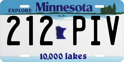 MN license plate 212PIV