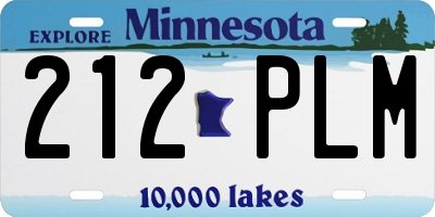 MN license plate 212PLM