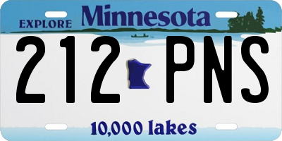 MN license plate 212PNS