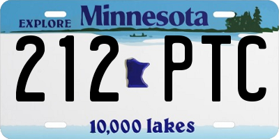 MN license plate 212PTC