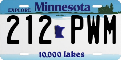 MN license plate 212PWM