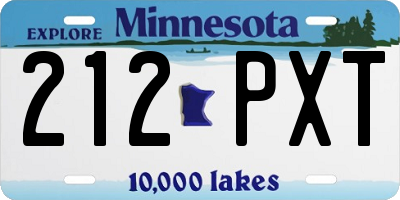MN license plate 212PXT