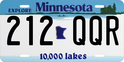 MN license plate 212QQR