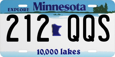 MN license plate 212QQS