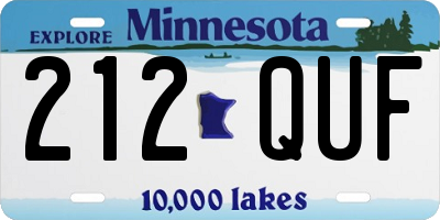MN license plate 212QUF