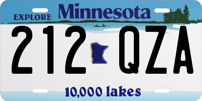 MN license plate 212QZA